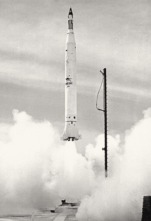 The Sparta rocket carrying WRESAT lifts off from Woomera, 29 November 1967